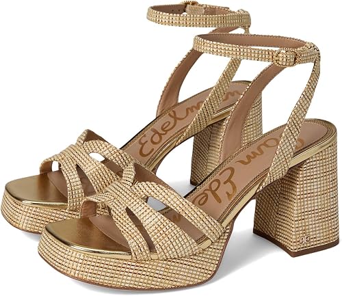 Sam Edelman Women's Reese Heeled Sandal, Sand Dune Multi, 10