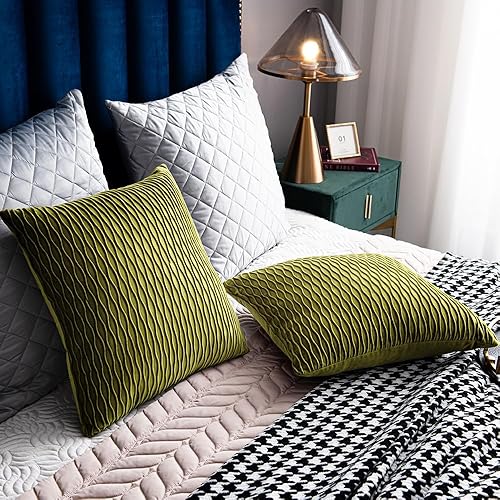 Miniatura 7 de DEZENE - Fundas decorativas para cojín, diseño de rayas 2 fundas cuadradas de terciopelo, para sofá rústico