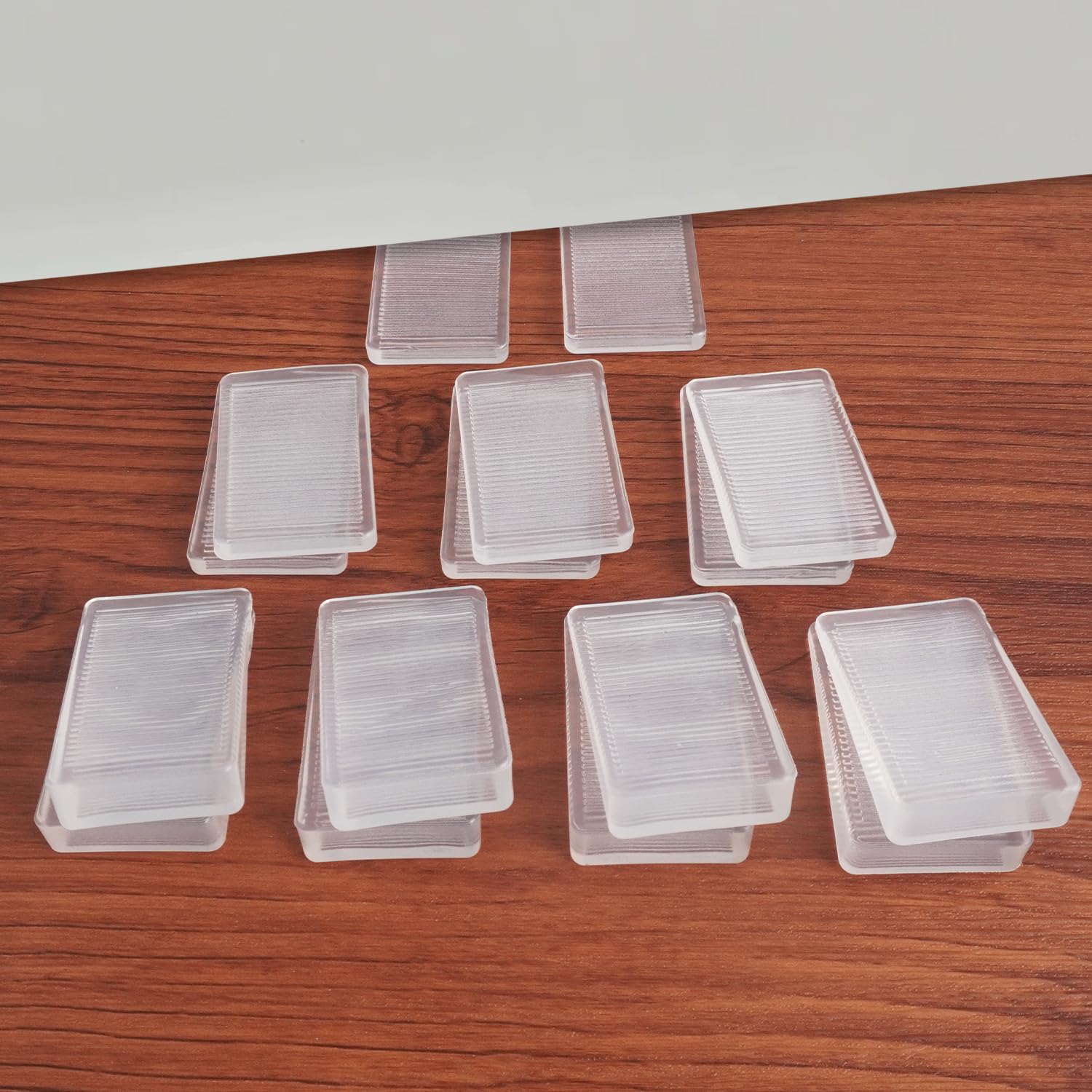 Tahikem 32 Pcs Clear Shims, Furniture Levelers, Plastic Shims, Shims and Wedges for Leveling, Highest Side 1/4" Short Toilet Shim and 3/8" Tall Table