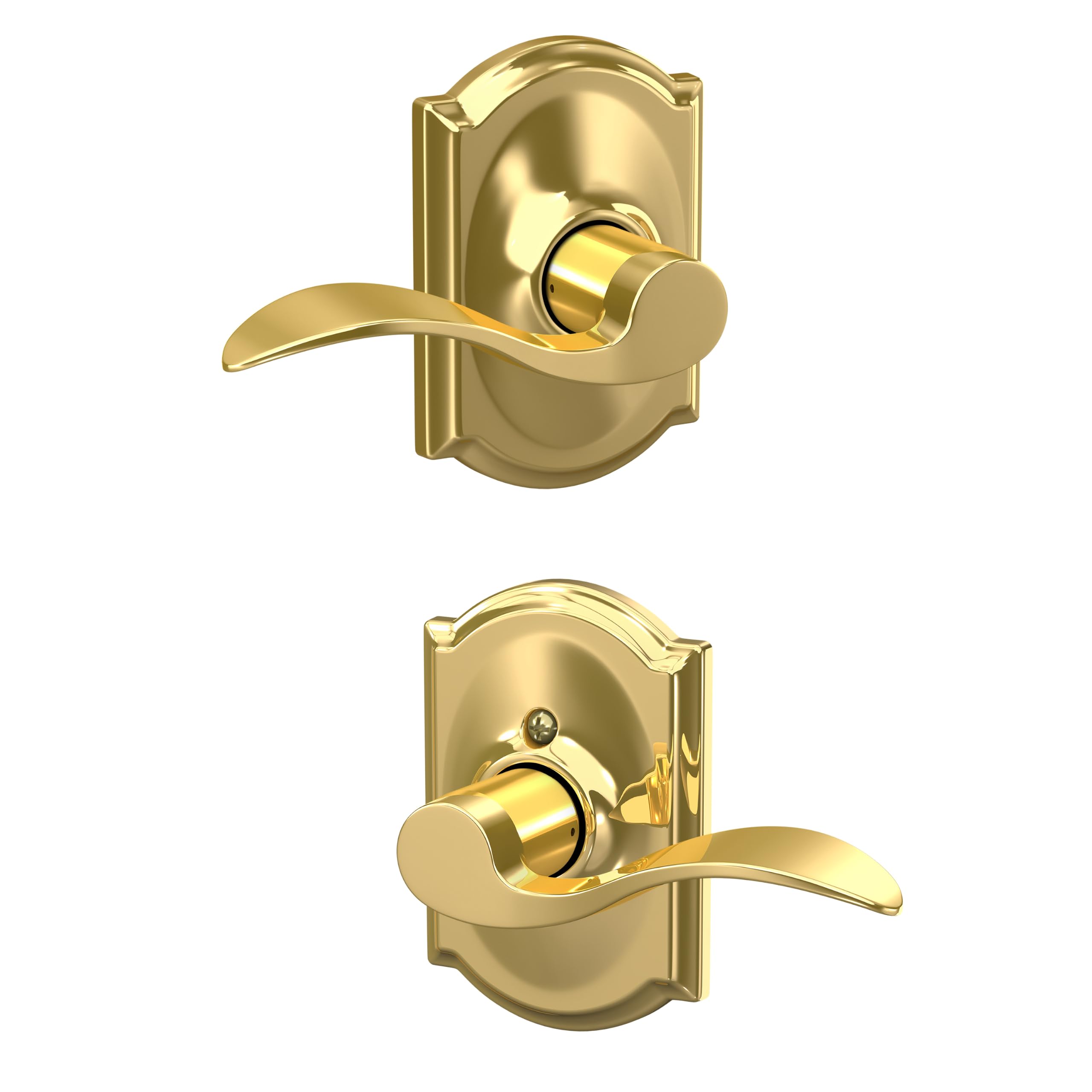 Schlage Accent Hall/Closet Passage Door Handle, Reversible, Bright Brass