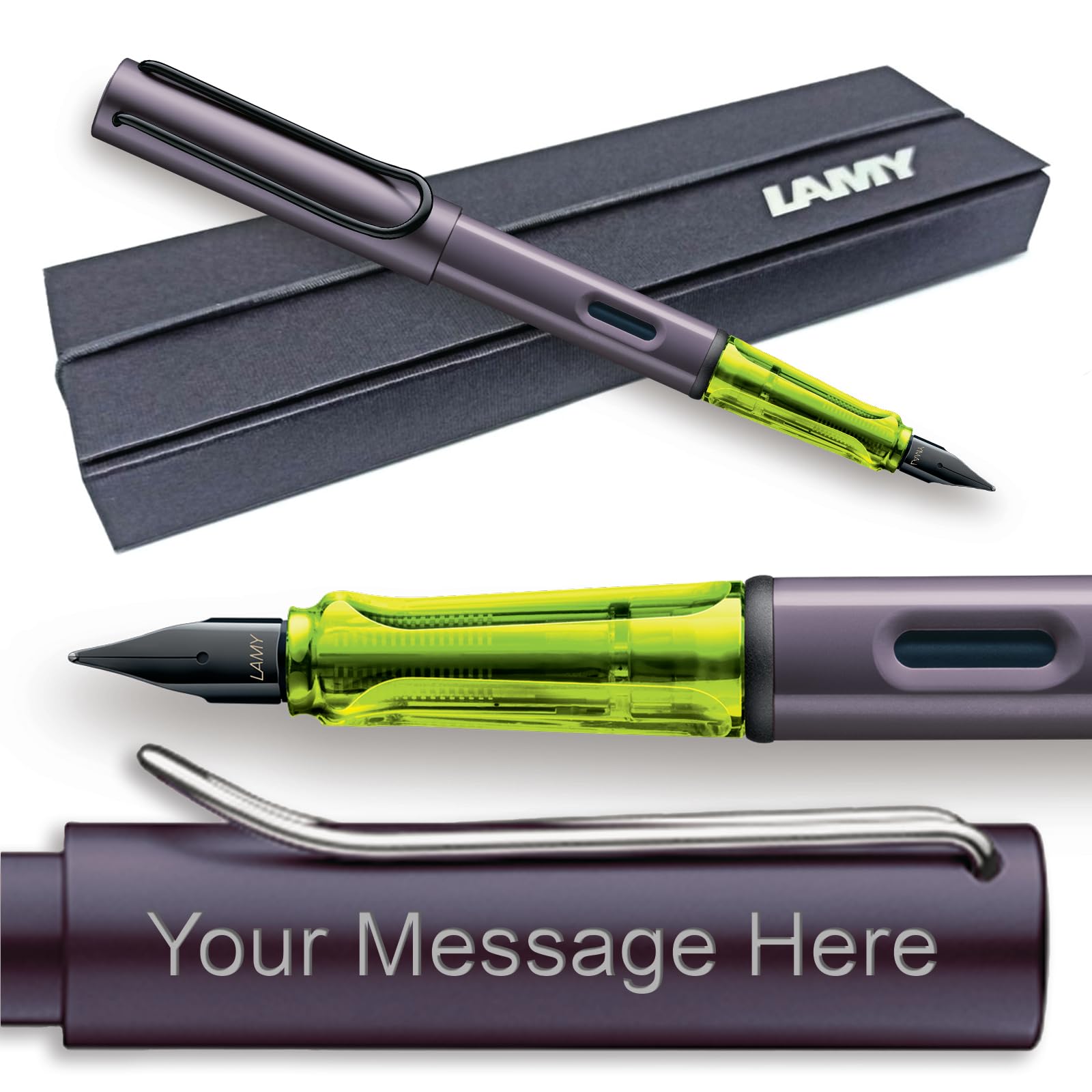 Lamy Al-Star Fountain Pen - Choose Colour/Nib Width (GIFT BOXED) - Engraving Available (Extra Fine Nib, Aubergine)