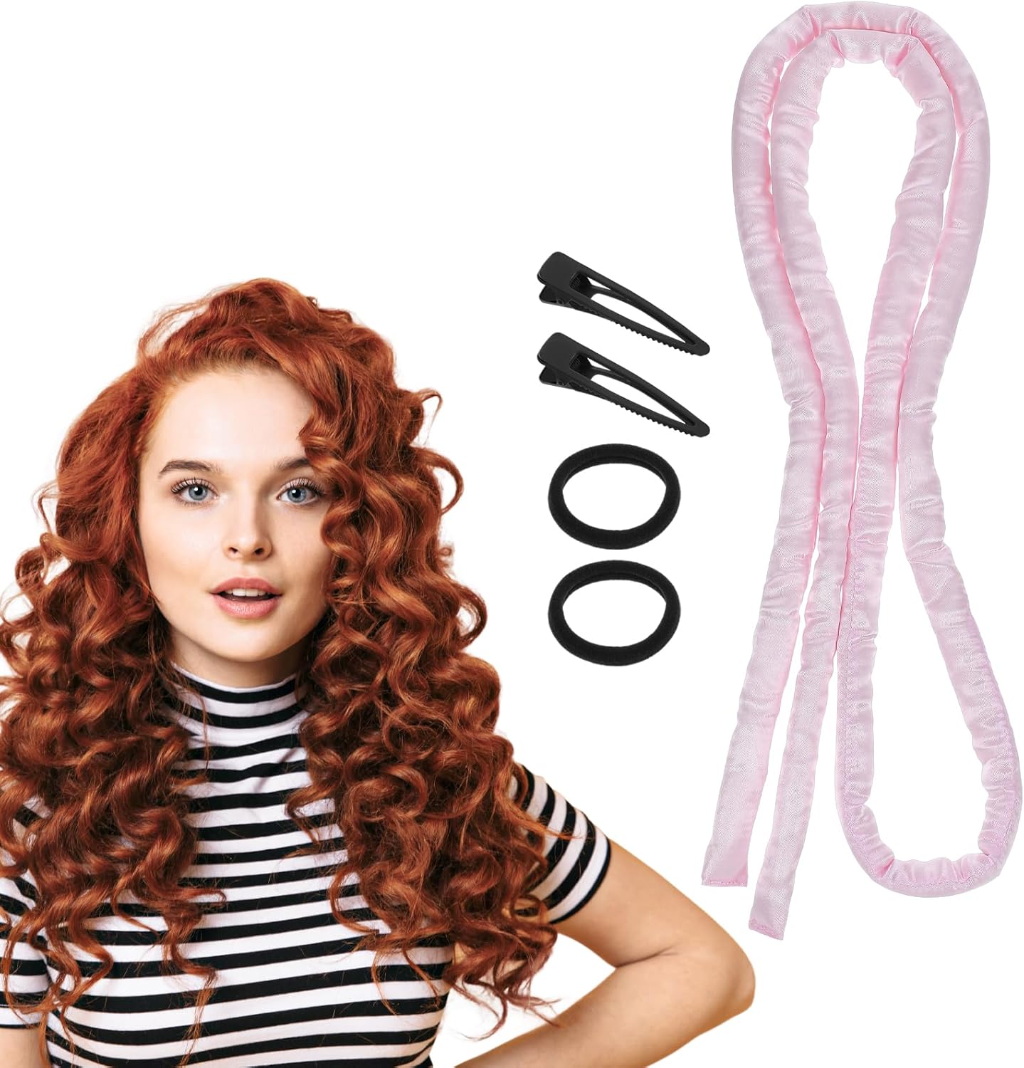Heatless Curling Rod Headband, Thin Curling Headband For Long Hair, No - View #8