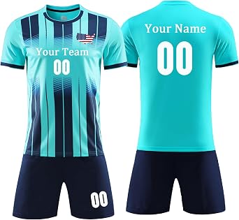 Custom Jersey Soccer with any Logo Name Number Youth Mens Soccer Jersey Soccer Shirt and Shorts for Boys Kids Adults