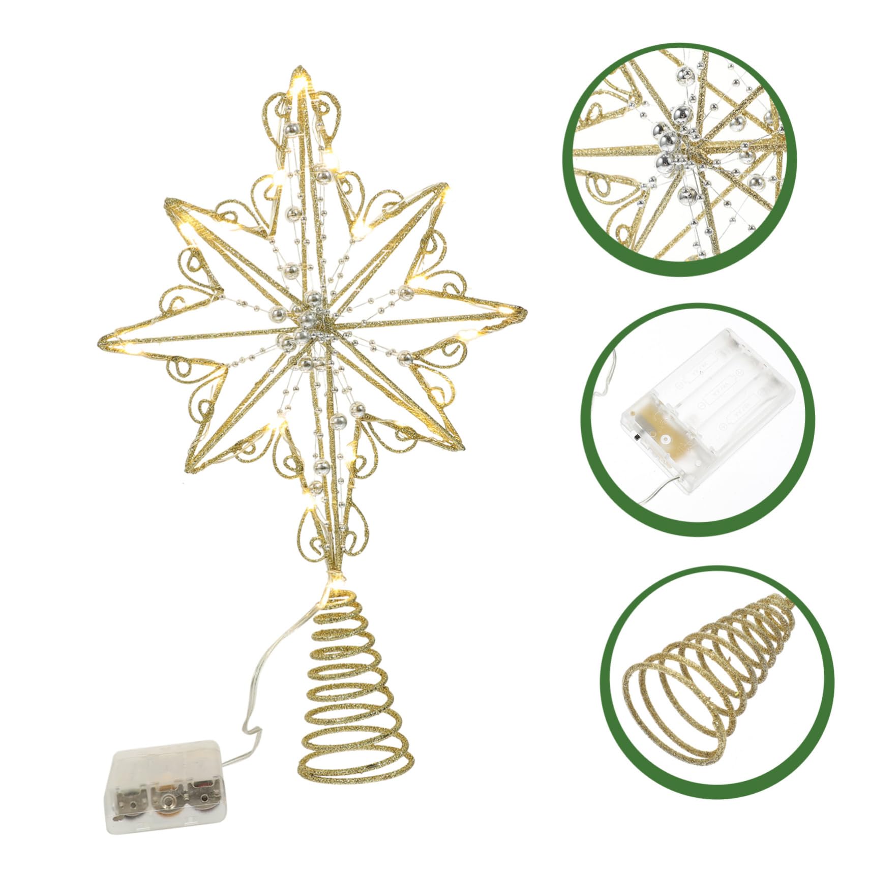 ABOOFAN 3pezzi Puntale Per Led Decorazione Natalizia Addobbo e Decorazioni Festive