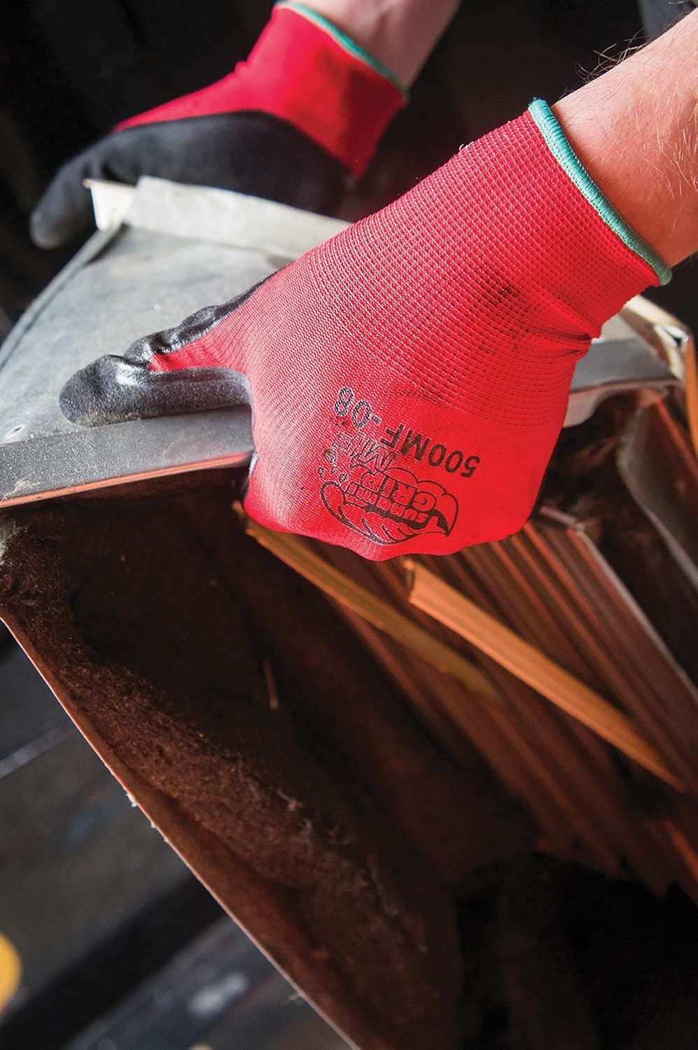 Global Glove 500MF - Tsunami Grip Mach Finish Nitrile Coated Gloves - Large - (Case of 72)