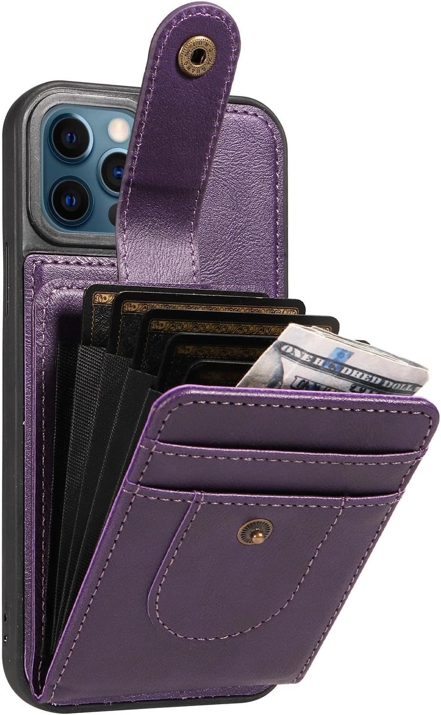 Caseurban Compatible with Magsafe 2 in 1 Detachable Wallet Case for iPhone 12/12 Pro with Card Holder, Magnetic PU Leather RFID Blocking Kickstand Card Slots Case Shockproof Protective Phone Cover