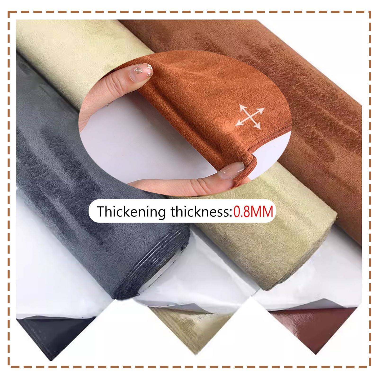 Pelle Adesiva Per Riparazioni Rotolo di toppa autoadesiva per riparazione di fibre di pelle scamosciata Nastro per riparazione di tessuti per divani, abbigliamento, scrapbooking, decorazioni, artigian