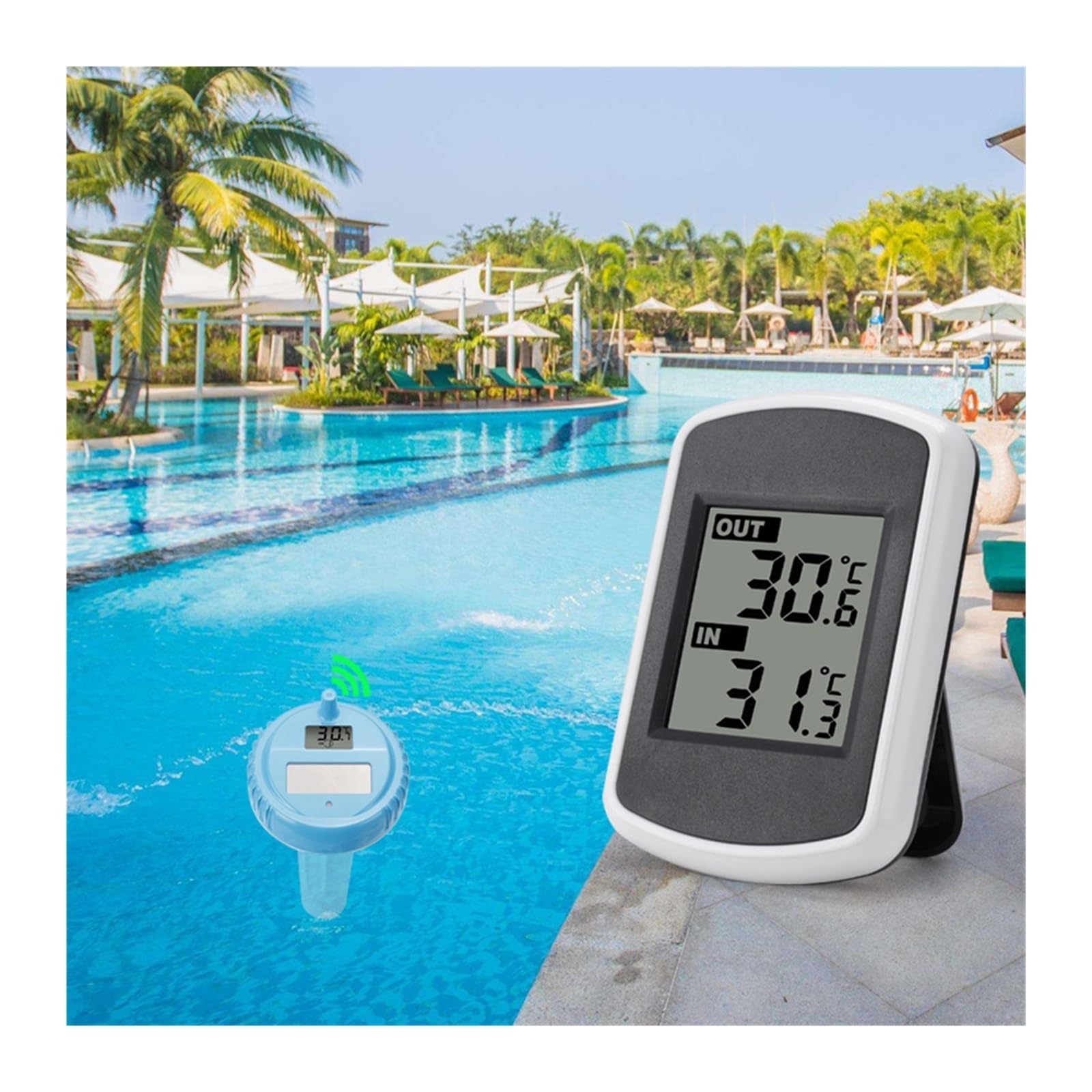 Thermomètre Piscine, Thermomètre numérique flottant à énergie solaire Affichage électronique for une surveillance précise de la température