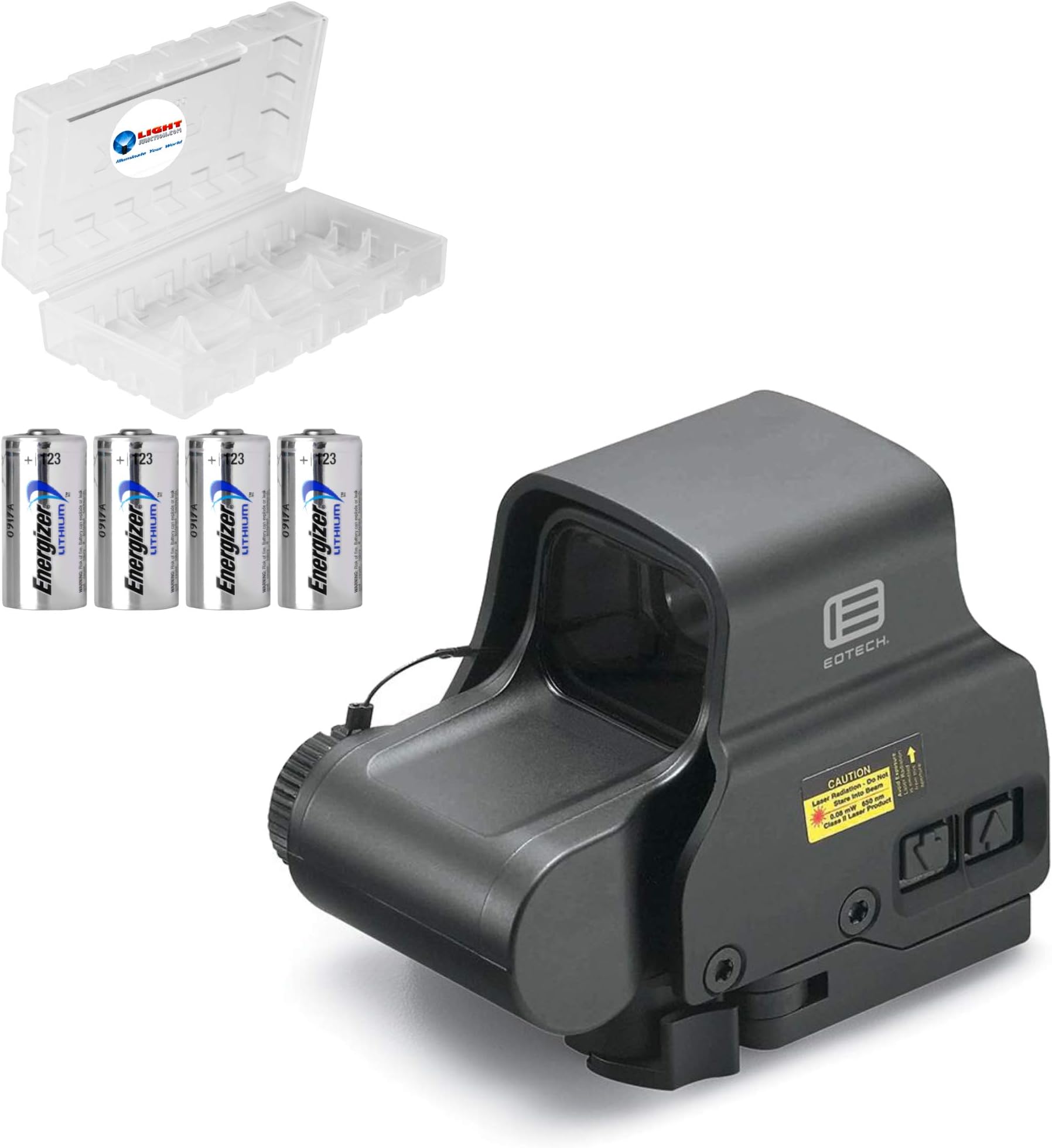 EOTech EXPS2-2 Holographic Sight, Black Bundle with 4 CR123 Batteries and a Lightjunction Battery Box