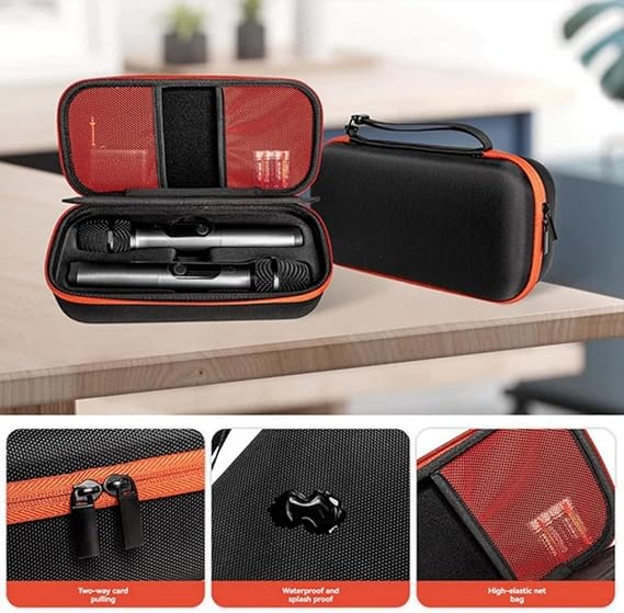 Wireless Microphone Case for JBL PARTYBOX Wireless Microphone Carrying Case Handheld Dual Microphone Portable Travel Bag Storage Box