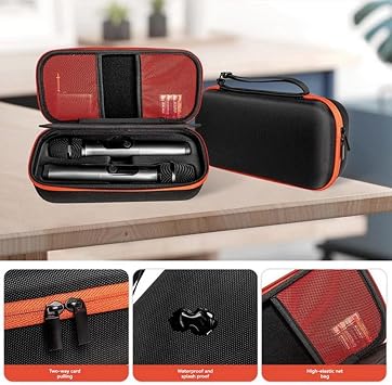 Wireless Microphone Case for JBL PARTYBOX Wireless Microphone Carrying Case Handheld Dual Microphone Portable Travel Bag Storage Box