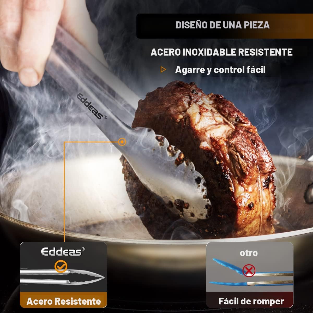 EDDEAS Pinzas de Cocina de Acero Inoxidable (Juego de 3) — foto 2 de 3