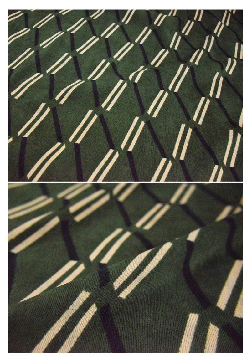 Tissu Velours Cotelé Matelassé Losange Fausse Fourrure Pierre