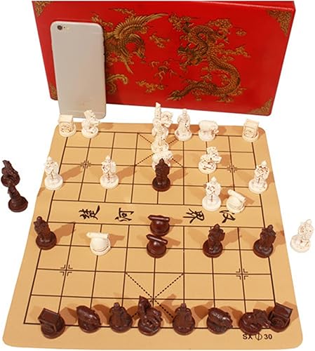 Miniatura 6 de Juego de ajedrez chino vintage, guerrero de terracota, 32, juego de ajedrez Xiangqi, juego de ajedrez de madera tradicional de mesa y juego de