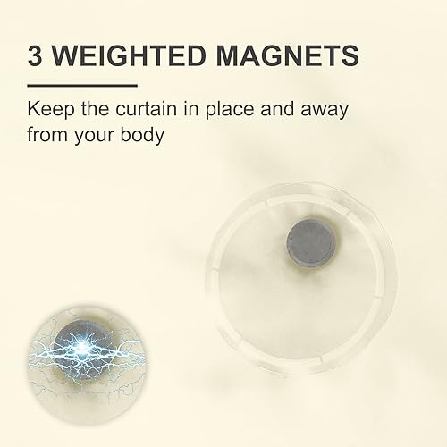 Vista 120 de AmazerBath Forro de cortina de ducha, forro de ducha gris de 72 x 72 pulgadas, bonitos forros de cortina de ducha de plástico, cortinas de ducha