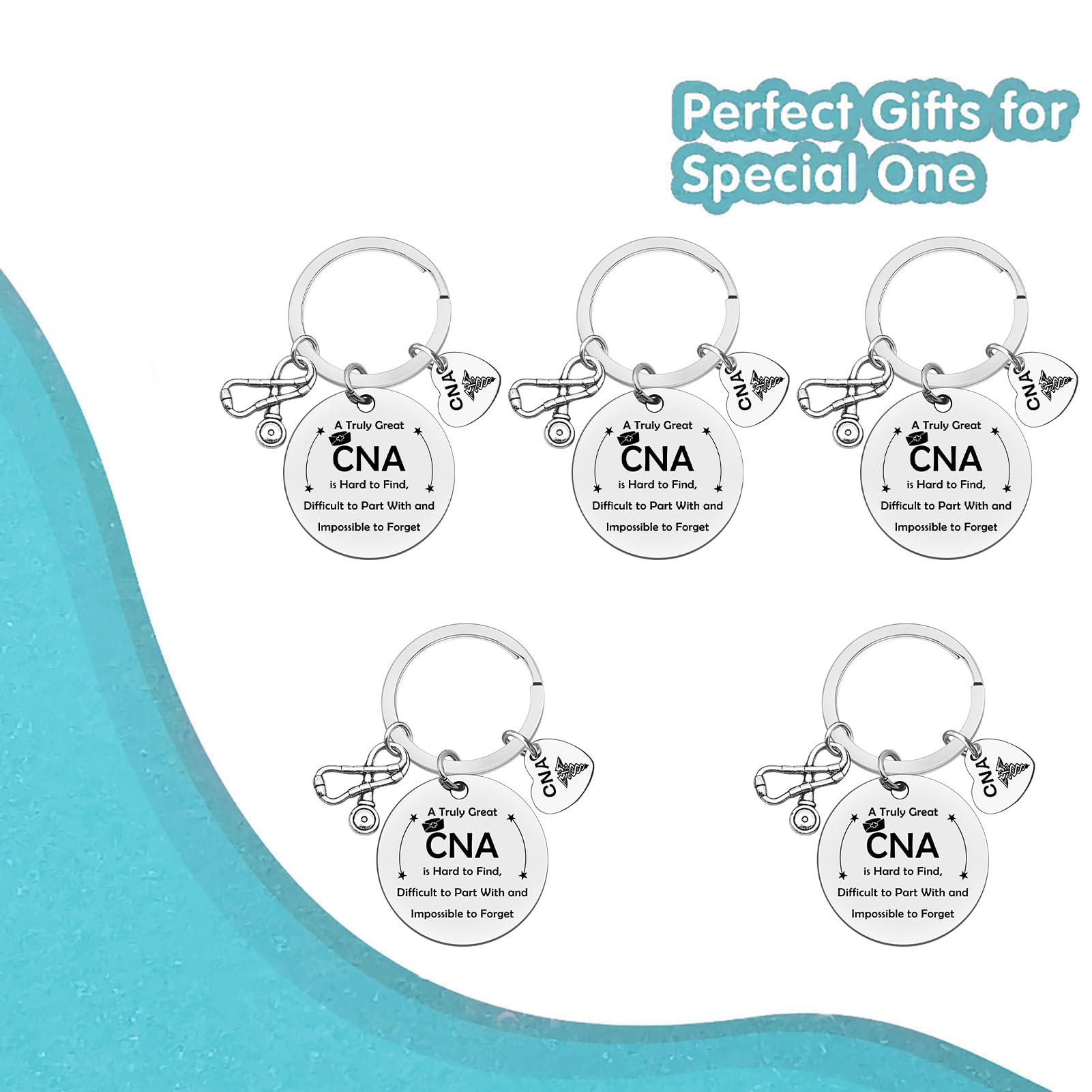 5 Pcs CNA Gifts CNA Keychain CNA Appreciation Gifts A Truly Great CNA is Hard to Find Keychain CNA Leaving Gifts CNA Retirement Gifts CNA Coworker Gifts CNA Week Gifts CNA Thank You Gifts