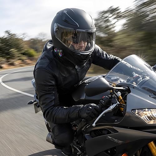 Miniatura 8 de Casco de motocicleta con Bluetooth, casco modular de motocicleta abatible con auriculares de intercomunicación Bluetooth, cascos de doble visera