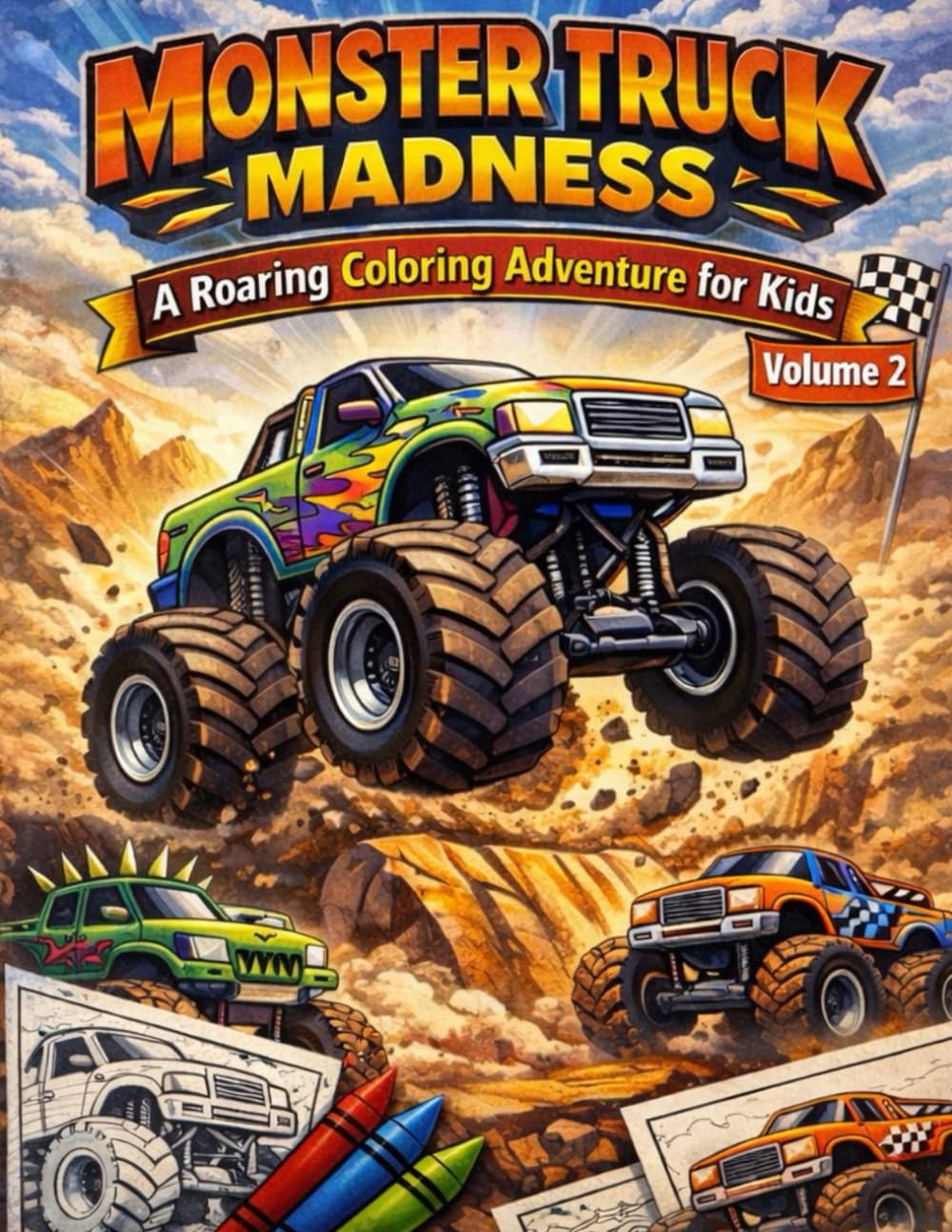 Monster Truck Madness: A Roaring Coloring Adventure for Kids