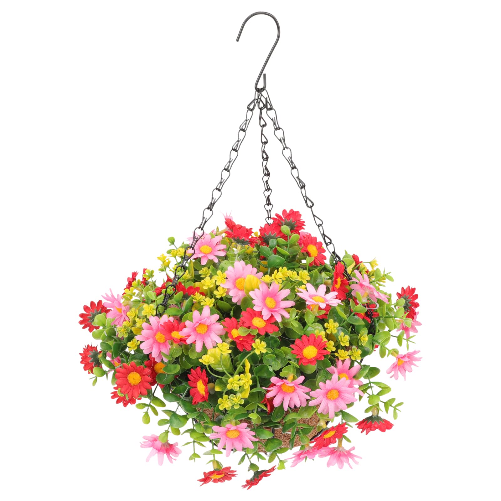 HANABASS Artificial Hanging Baskets, Fake Hanging Baskets, Garden Hanging Decorations, Flowers Hanging Basket Flowerpot Artificial Plants for Outdoors Garden Patio Porch Outdoor