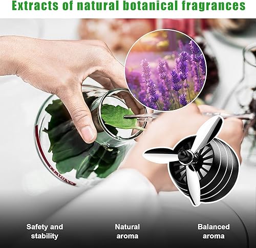 Miniatura 6 de Suvnie Clip de ventilación para ambientador de automóvil, forma de hélice de la fuerza aérea, clip de salida de aire acondicionado automático con