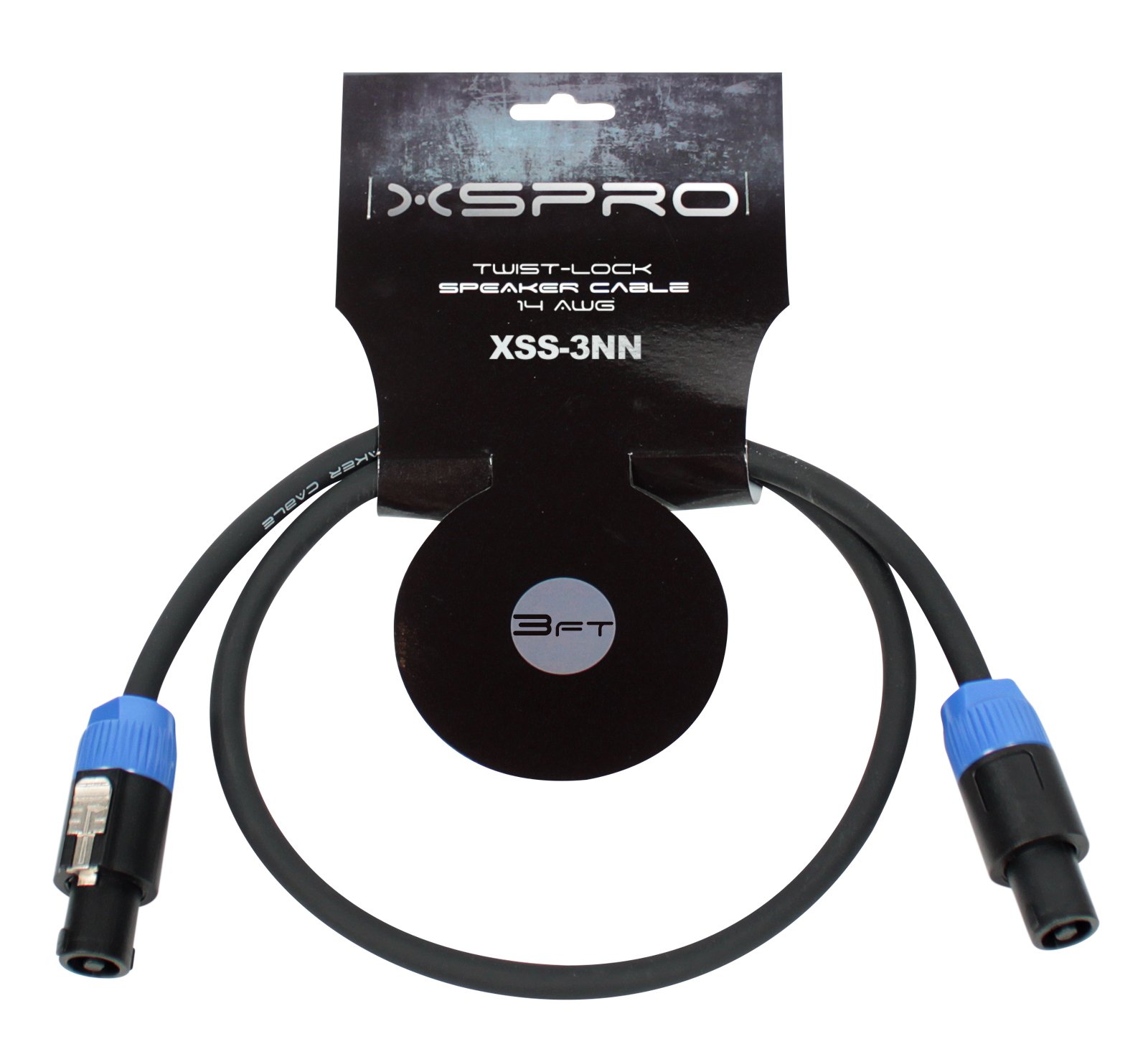 XSPRO 3' 14 AWG Twist Lock Speaker Cable