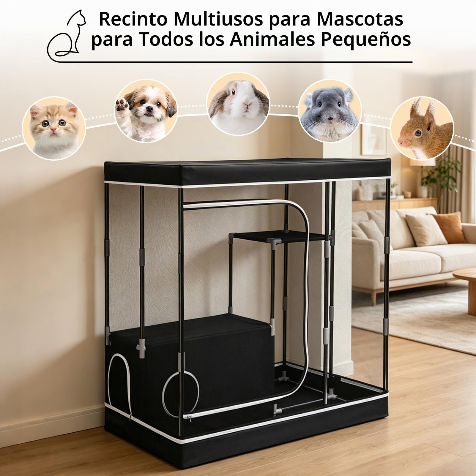 Casita para Gatos Visible, Cama Transpirable para Gatos Hecha Tela Oxford