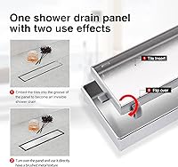Vista 4 de SaniteModar Drenaje de ducha lineal, desagüe de ducha de 12 pulgadas con inserción de azulejos 2 en 1, desagüe de suelo de ducha de acero inoxidable