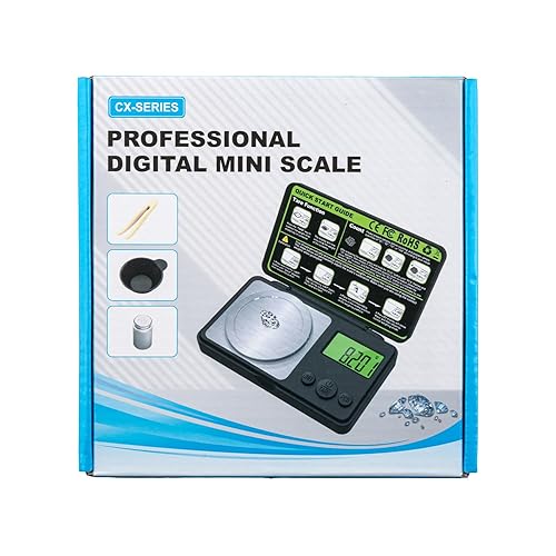 Miniatura 13 de Wigearss Báscula digital de miligramo de 1.76 oz x 0.00 oz, mini báscula de precisión con función de peso de tara, peso de calibración y pantalla