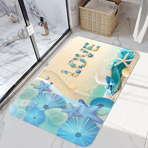 Miniatura 8 de LYFANS La bañera y la bañera utilizan tapetes absorbentes antideslizantes, alfombra 3D de delfín azul moderno (24 x 18 pulgadas) y la sala de estar