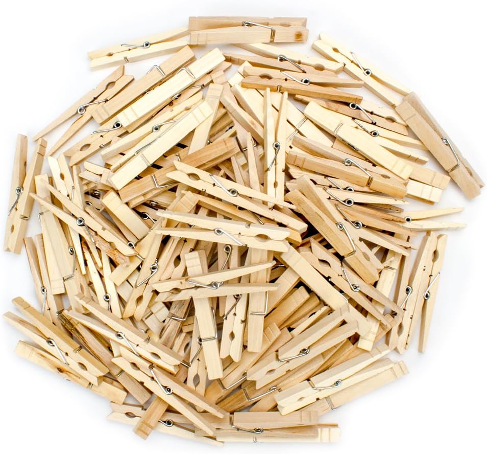 Knack Natural Wood Spring Clothespins (100 Pack)