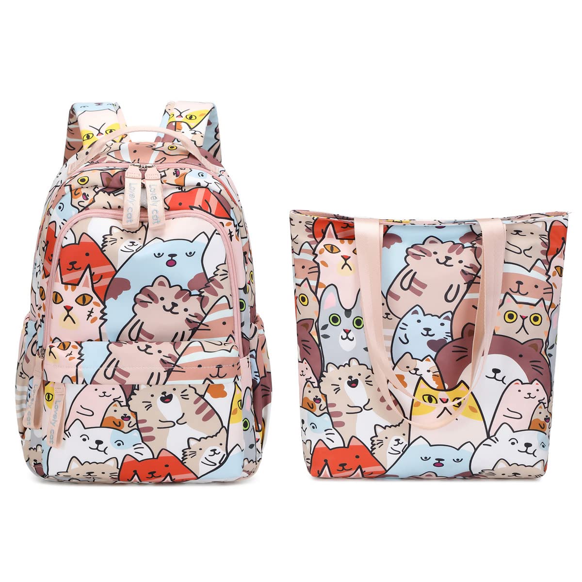 MfikaryiCute Cat Casual Daypack Teens Elementary School Backpack Students Bookbag for Girls Boys…