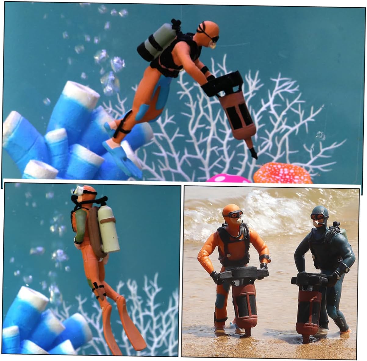 Toyvian Miniature Diver Figurine 4.9 Inch Realistic Fish Tank Decoration Aquarium Diver Model for Home Office Landscape Display