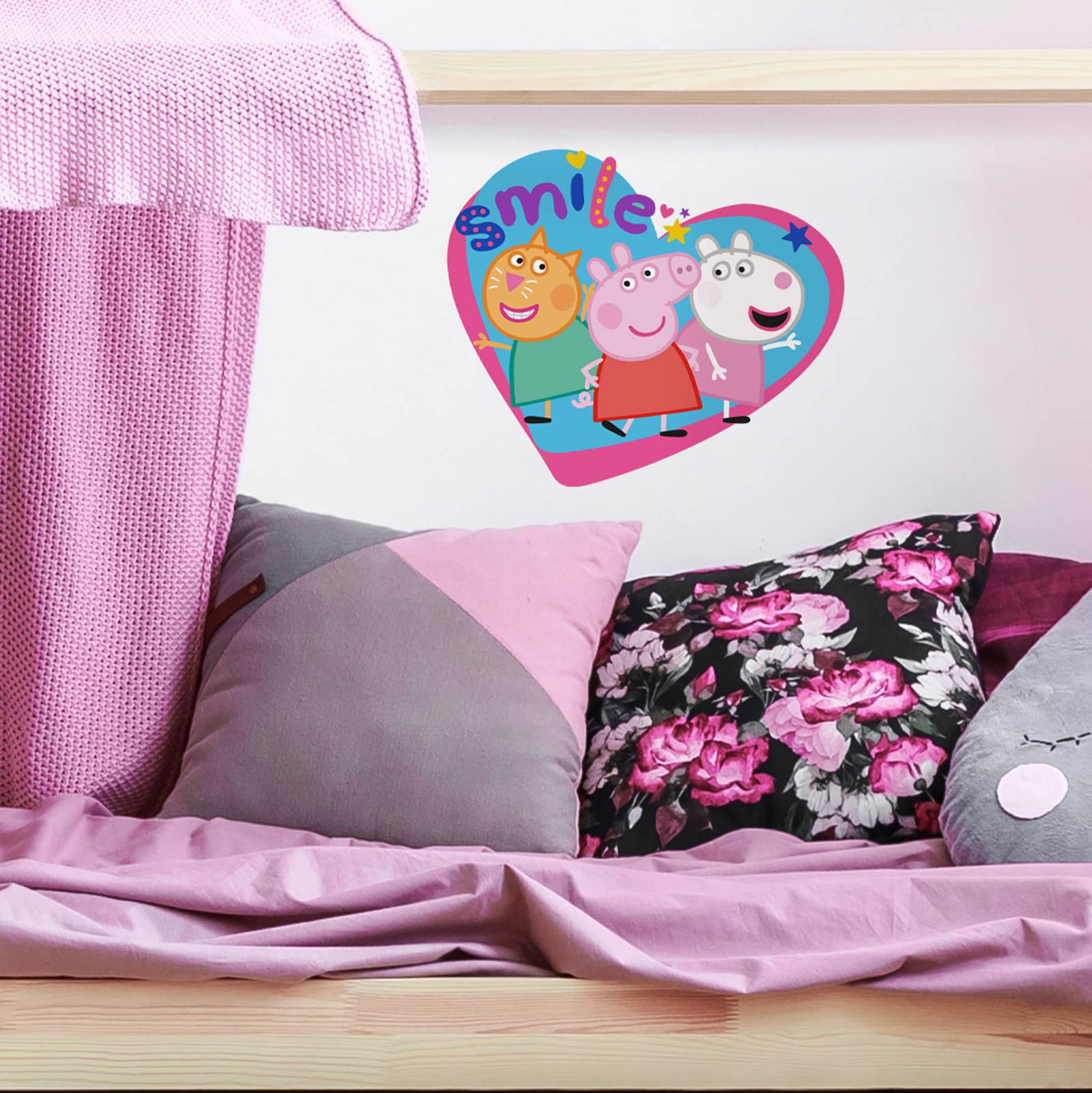 Stickerscape Peppa Pig and Friends Wall Stickers (Friends Smile - Regular Size)| Official Peppa Pig Wall Decal, Wall Decor | Easy to Apply, Cleanly Removable