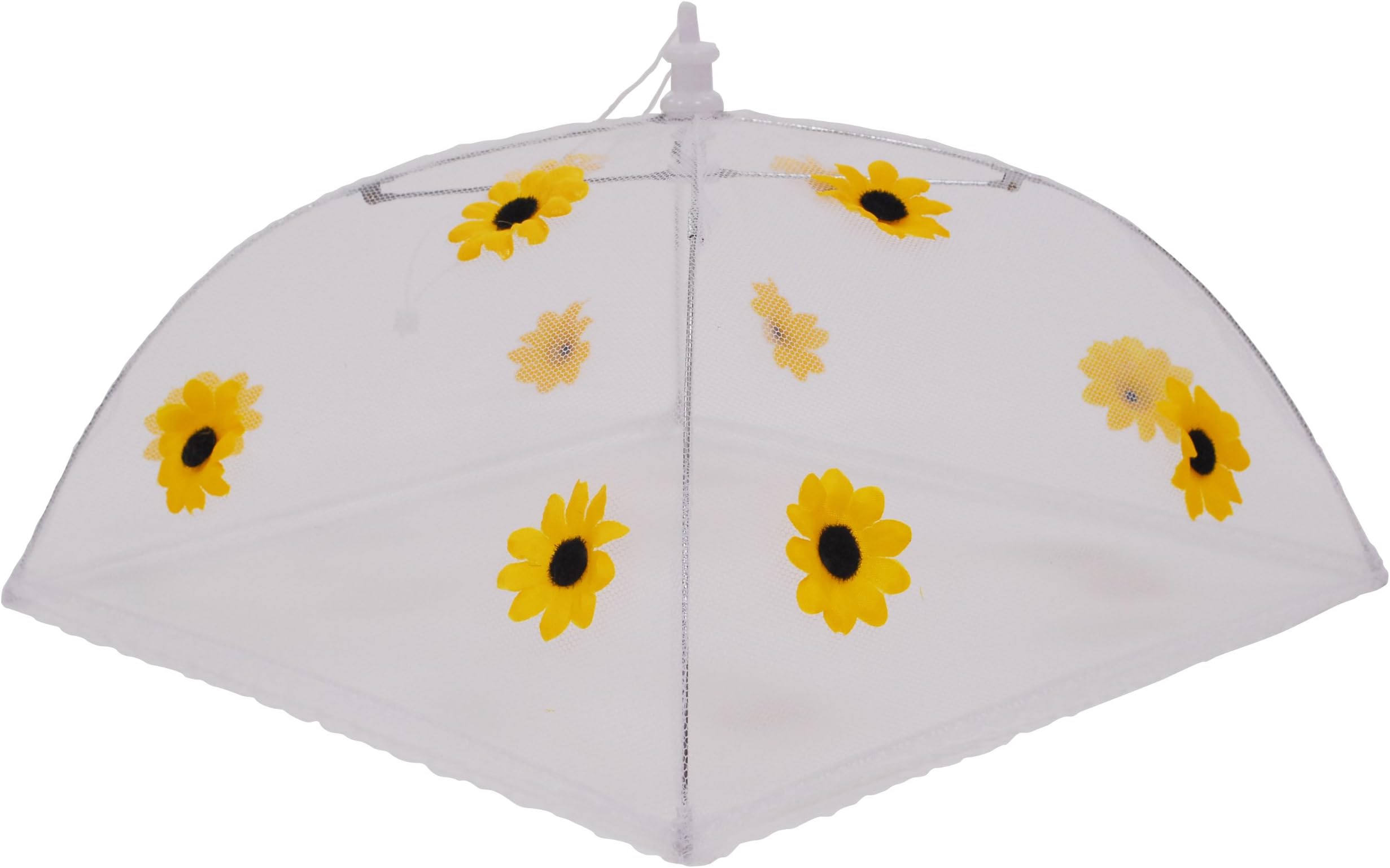 Epicurean Europe 30 x 30 cm Polyester with Zinc Plated Steel Frame Food Cover Umbrella with Yellow and Black Sunflower Design