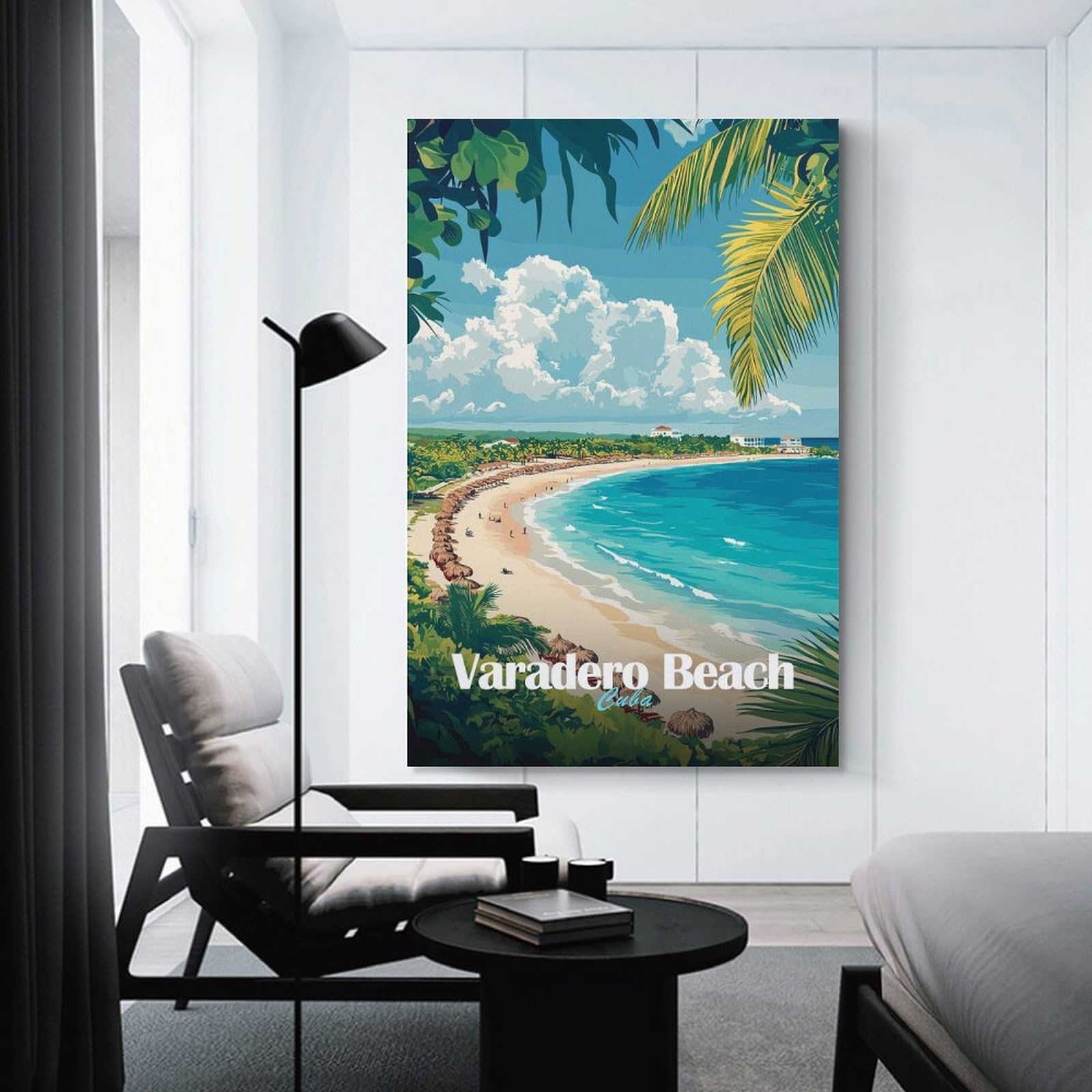 Junmoney Varadero Beach Cuba Canvas Wall Art, 20x30inch(50x75cm), for Bedroom Decor, Cosy Corners Or Studios, Stylish Decor for A Restful Room Update