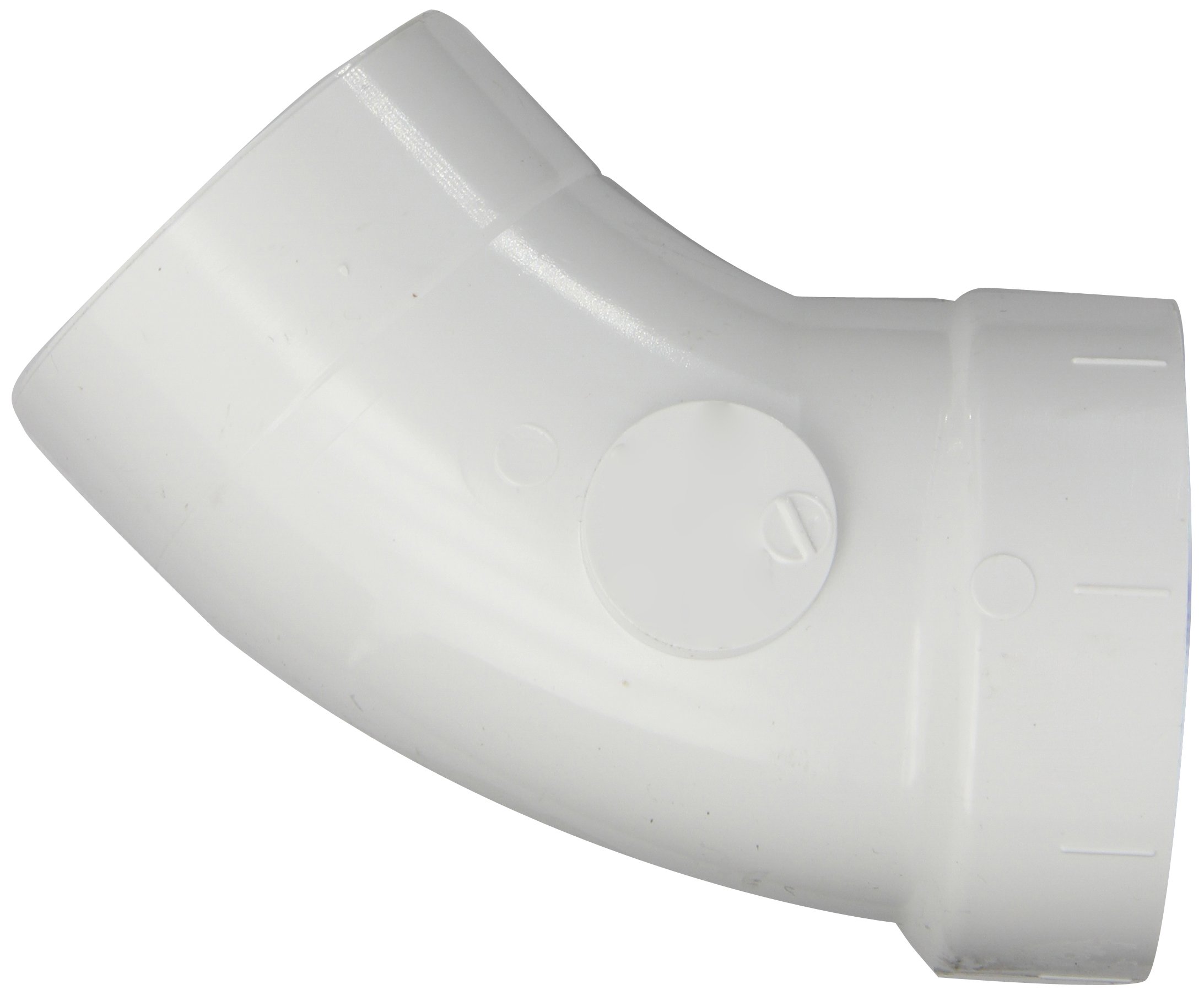 Spears P323 Series PVC DWV Pipe Fitting, 1/8 Bend, Elbow, 2