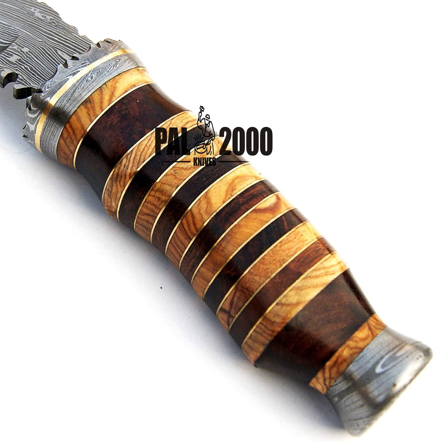 PAL 2000 KNIVES Custom Handmade Damascus Steel 14.4 Inches Kukri Knife - Perfect Grip Wood Handle with Sheath 9372