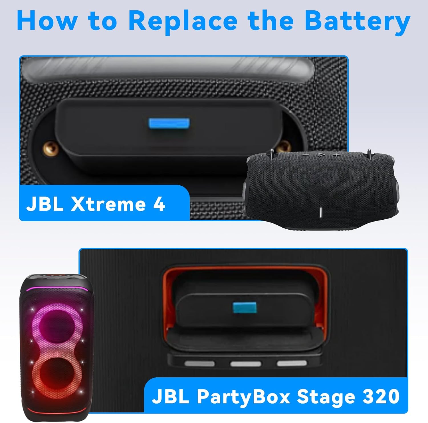 ANTIEE Xtreme 4 Battery Replacement for JBL Battery 400, Rechargeable Battery Compatible with PartyBox Stage 320 & Xtreme 4 Portable Speaker 7.4V 74Wh 10000mAh - Image 5