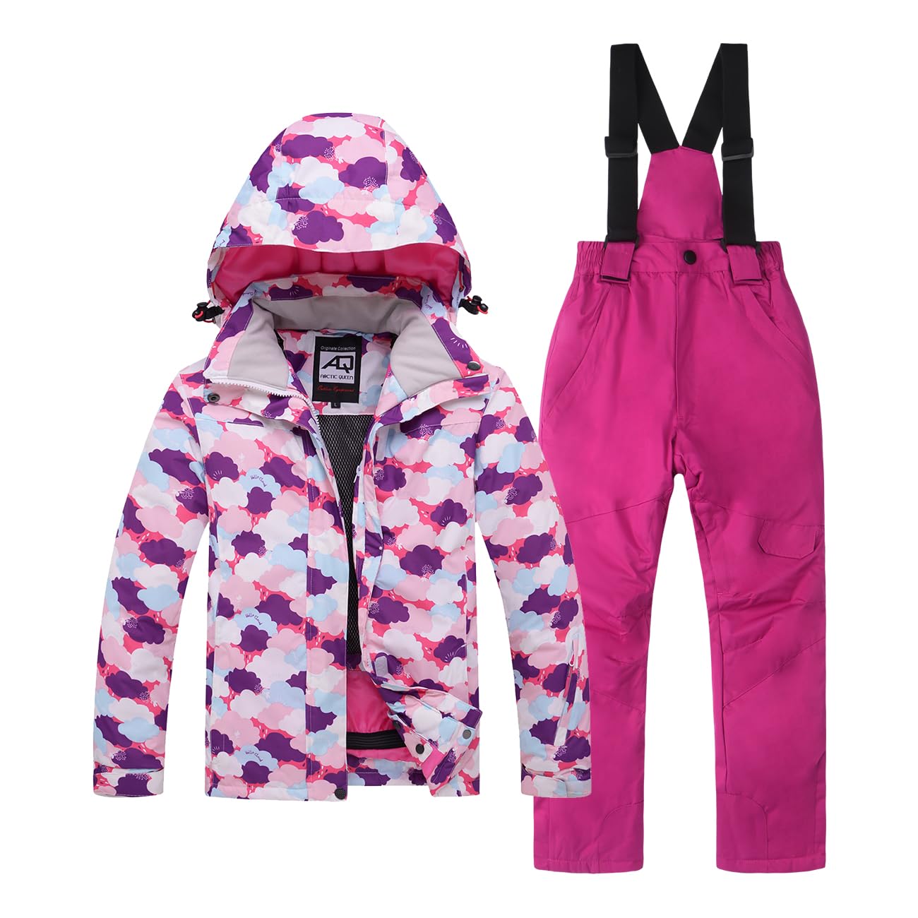 Mokitoni kids snowsuit ski suit pants jacket waterproof snowbibs for boys girls raincoat