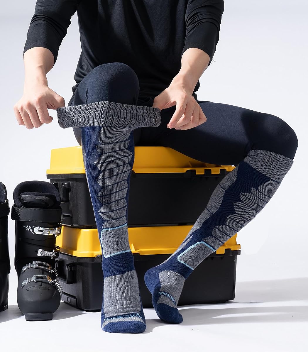 WEIERYA Ski Socks,Merino Wool Ski Socks for Skiing, Snowboarding,Outdoor Sports Thermal Ski Socks,6-8 9-12 Pack of 2/3 — view 6