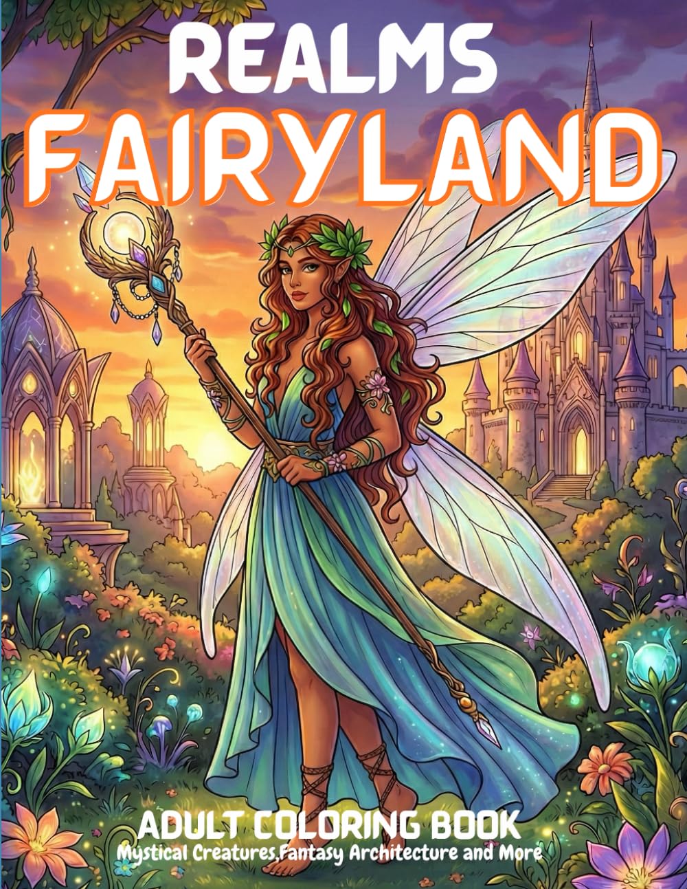 Realms Fairyland Adult Coloring Book: Fairytale Designs of Enchanting Fairies, Magical Houses, Dreamlike Gardens, Moonlit Villages, Mystical Creatures, Fantasy Architecture and Serene Fantasy Worlds /