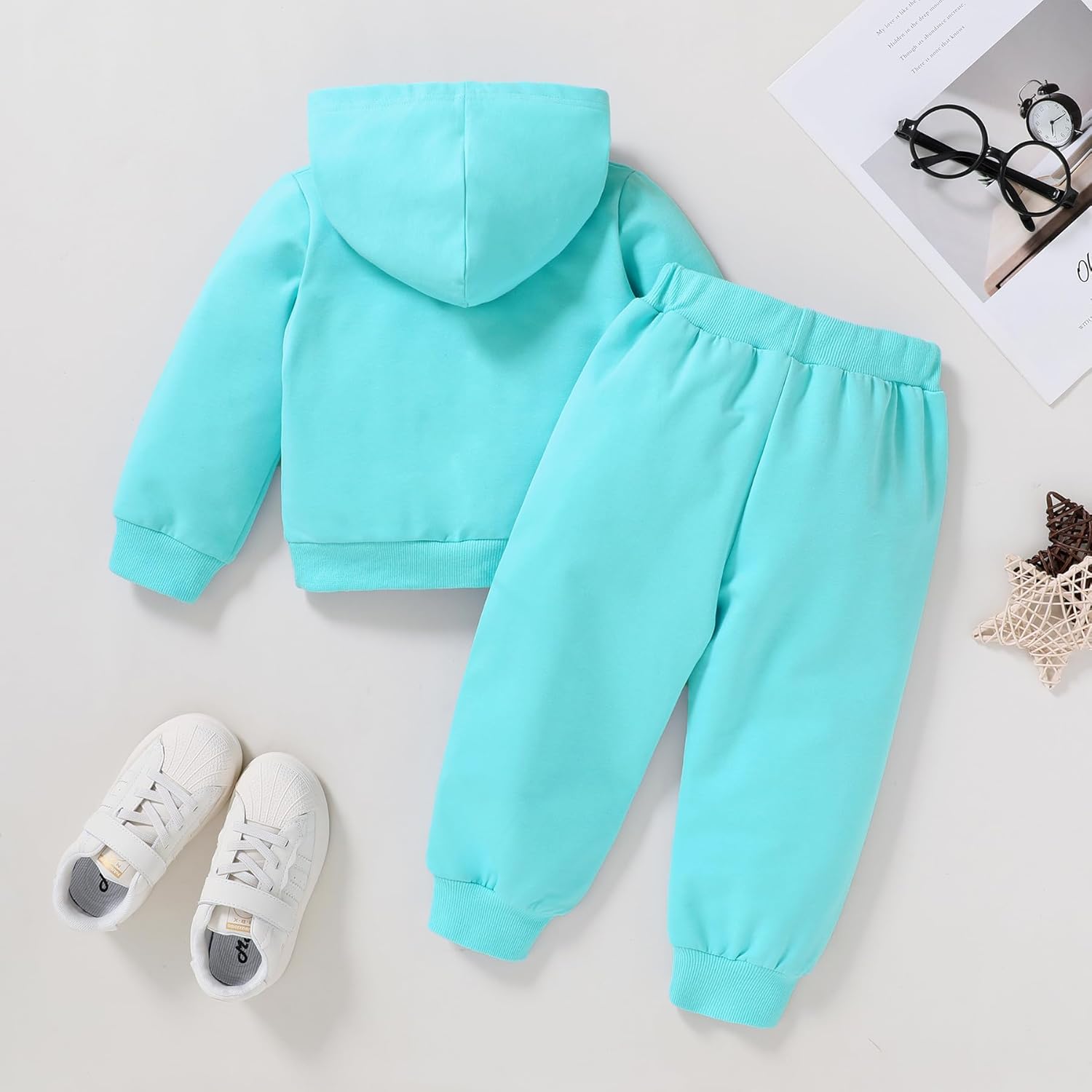 Happy Town Baby Fall Outfits for Girl Boy Long Sleeve Hoodie Top and Long Sweatpants Set Toddler Sweatsuit - Image 3