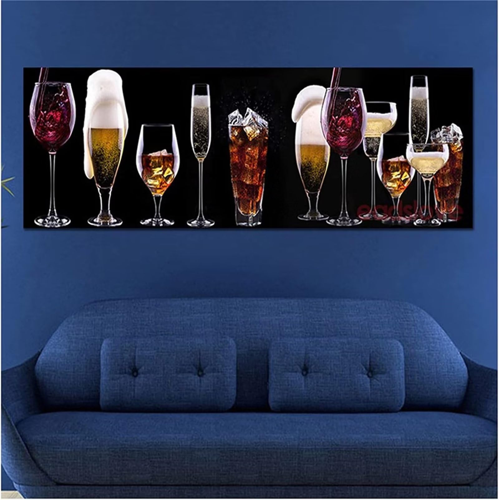 Diamond Painting Grand Format 70x140cm en Cristal | Kit Broderie Diamant Tasse à Vin