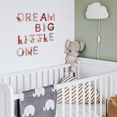 Miniatura 6 de Calcomanías de pared del alfabeto de animales, 26 letras bohemias, calcomanías adhesivas de pared ABC, lindas calcomanías de pared grandes del