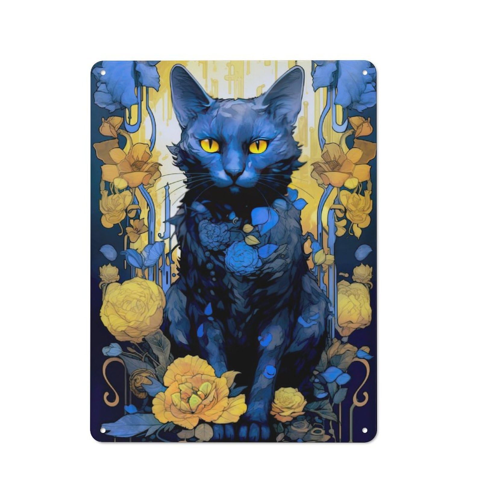 Simple Retro Tin Sign 40x30cm Featuring Paws of Tranquility Cat, Studio Wall Plaque for Office, Study, Studio Or Hallway