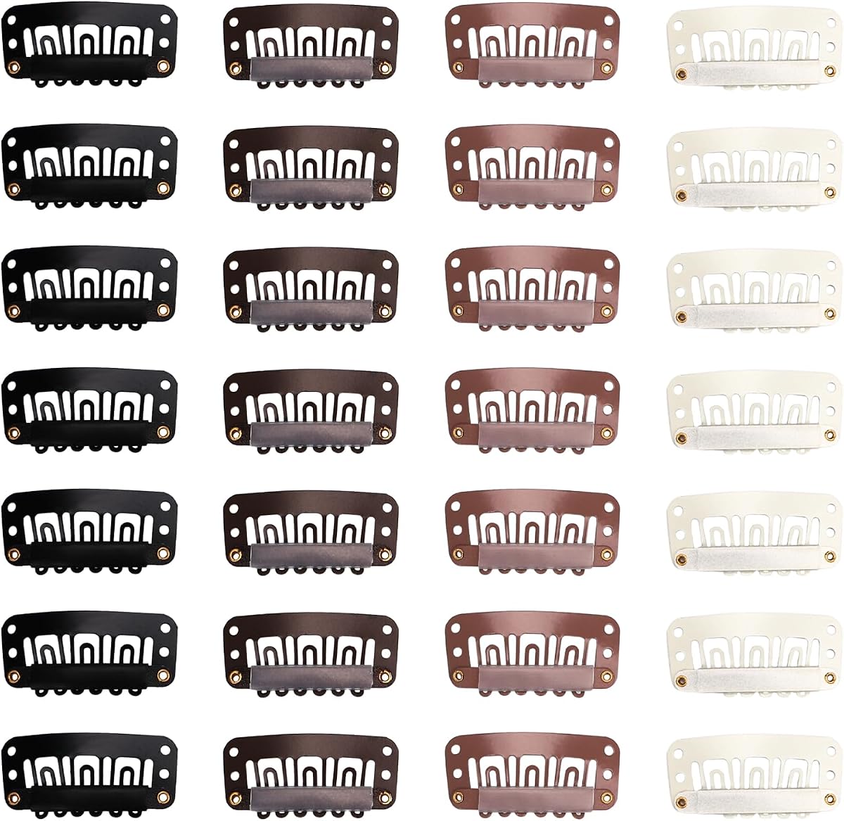 32pcs U-Shaped Wig Clips, Small Comb Metal Clips with Soft Rubber Snaps | Accessories for Wigs, Braids, Hair & DIY Chunni