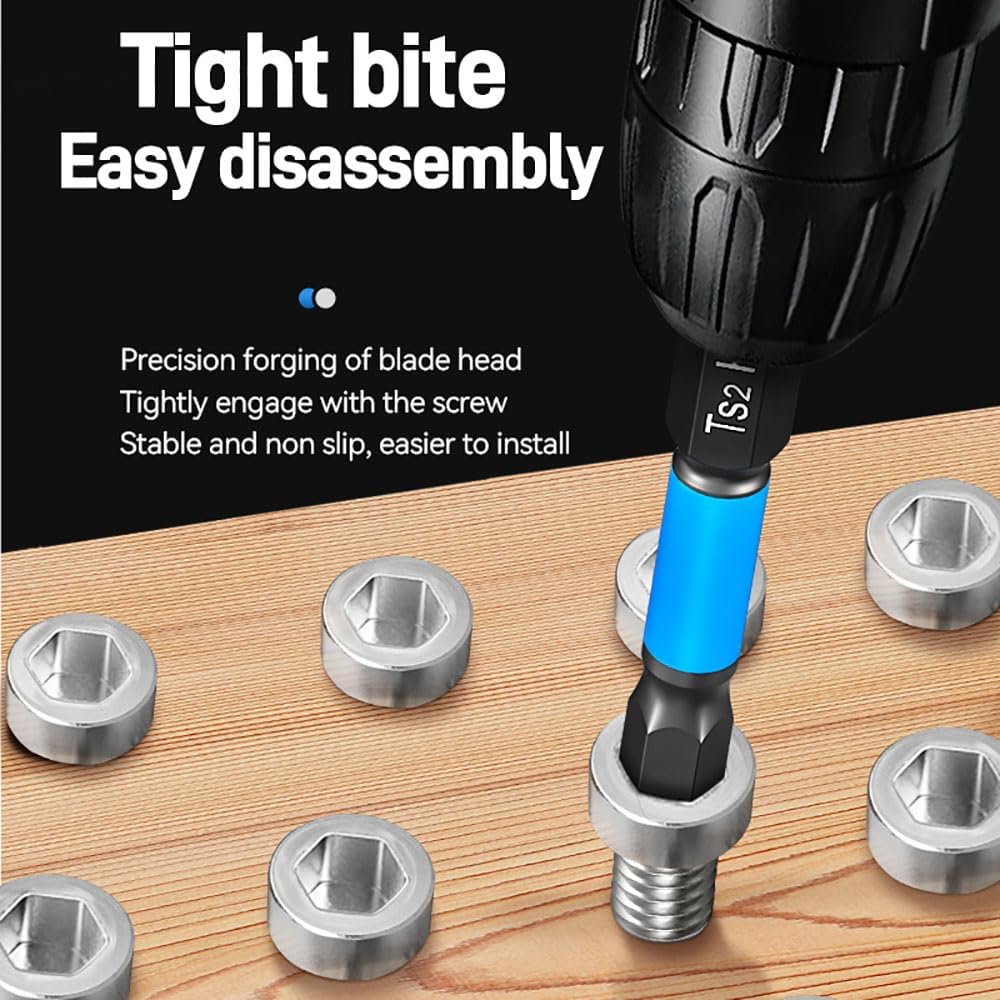 ANDELI Magnetic Hex Screwdriver Bit Set, 1/4” Hex-Shank，2.55" Long 20pcs (Metric & Piec) Impact Allen Wrench Drill，with Storage Box, S2 Material, Metric & SAE