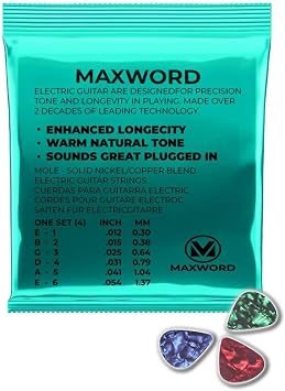 Maxword GT-Electric Quality Electric Guitar String 1 Set Set (Pena Gift)