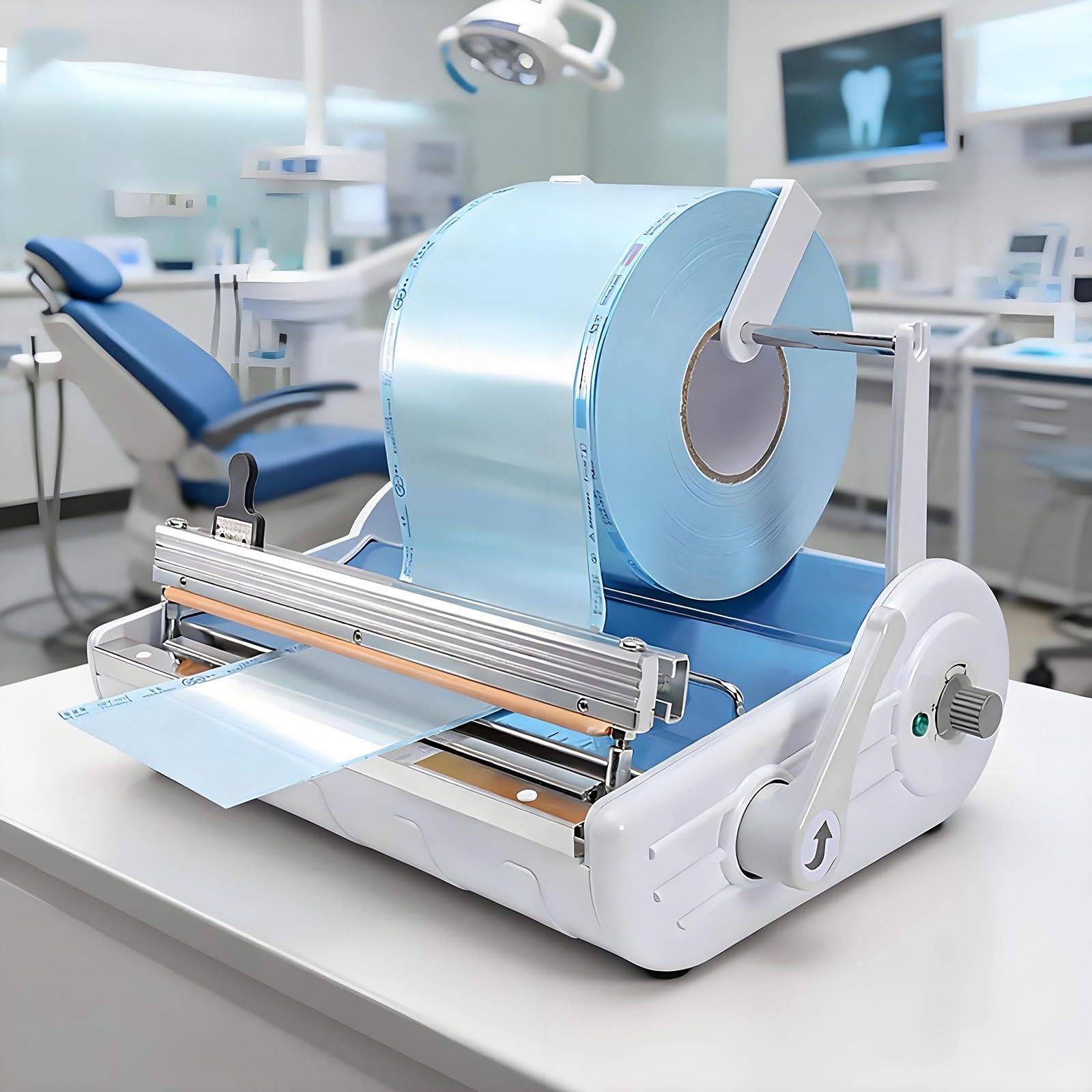 GUTYGIO Automatic Medical Thermal Sealer,6 Gears Temp Control & 250mm Max Width,Dentals Sealing Machine Equipment 500w,Suitable for Hospitals,Labs & Dentals Clinics