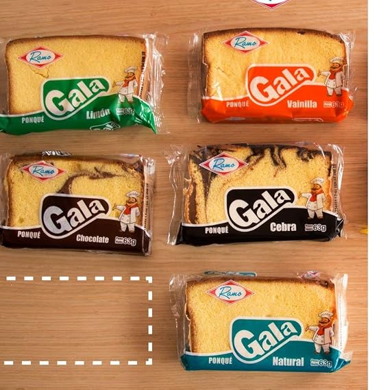 Ponque Gala Ramo Vainilla (2 pack) Colombian delicious sliced snack cake with Vanilla flavor mecato colombiano Snack from colombia online Colombian snacks dulce colombiano Colombian food Colombian Candy